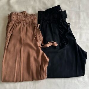 Bundle SO Women's Black and Brown Terracota High rise Joggers